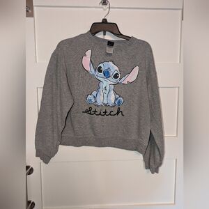 Disney Stitch crewneck Sweatshirt size small. Gray crewneck top. Small.